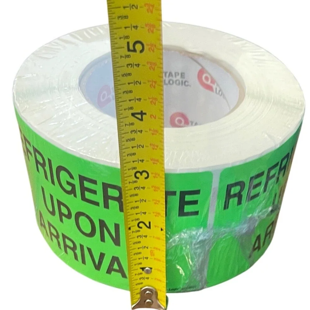 Tape Logic DL2601 Refrigerate Upon Arrival Labels 3x5 Neon Green 500 Roll NEW